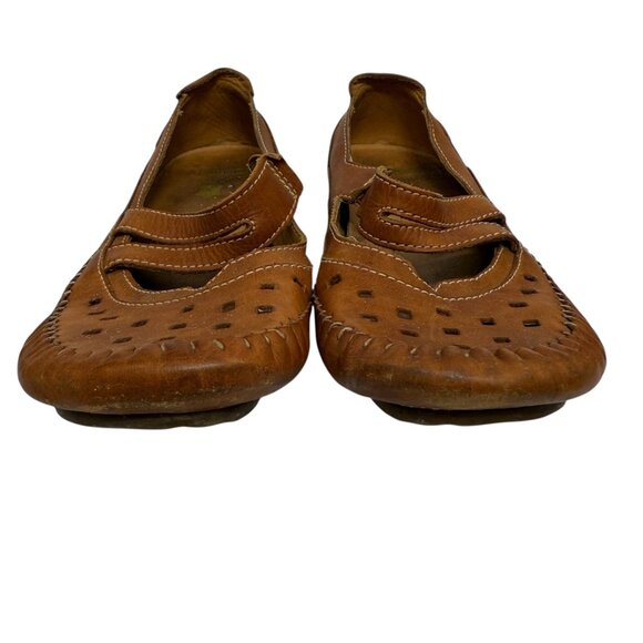 PIKOLINOS Mary Jane Leather Square Toe Slip-on Tan women's shoes size 37 / 7 - Picture 3 of 10